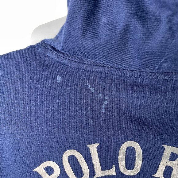 POLO Ralph Lauren Men's Navy Blue One Side Pocket Hoodie Size Medium - Picture 7 of 10